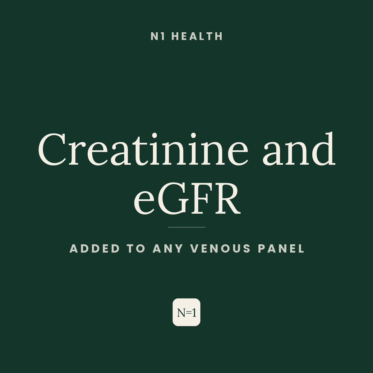Creatinine and eGFR — N1 Health