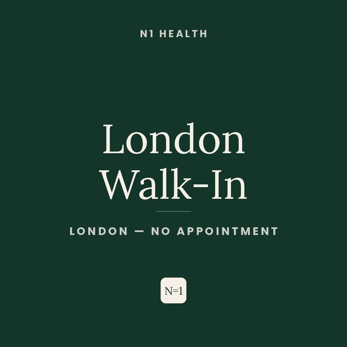 London Walk-In blood draw — N1 Health